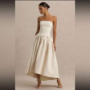 Elegant Strapless Cream Dress